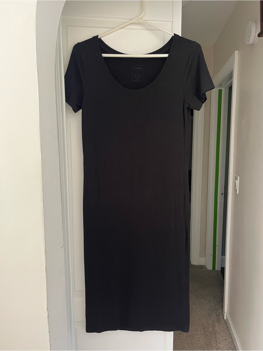 Maternity Black Short-Sleeve Mini Dress